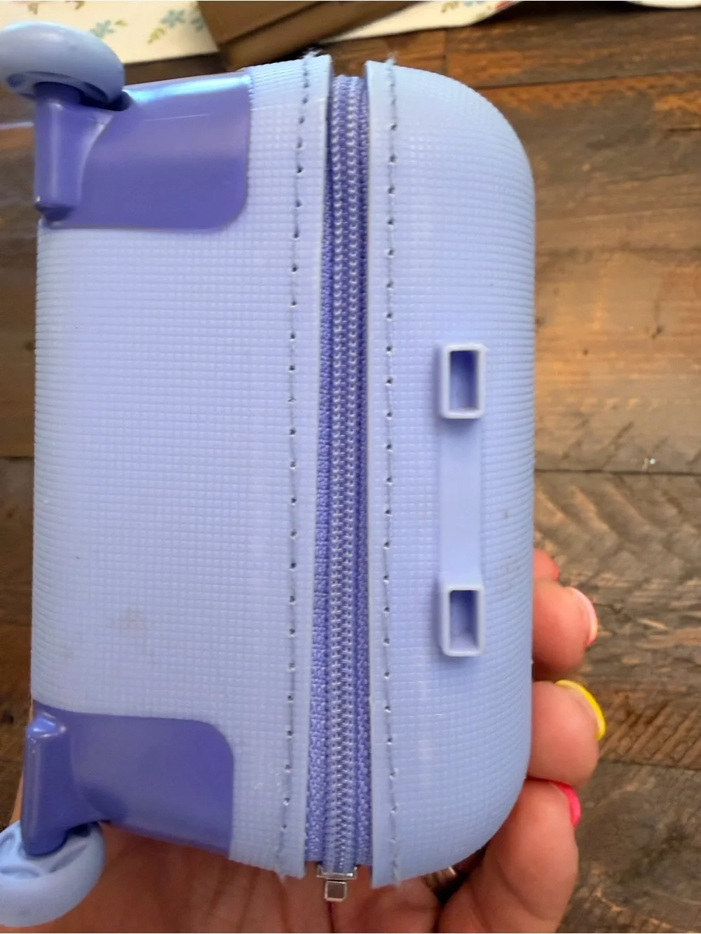 American Girl Rolling Suitcase Purple Luggage Travel Zippered 2012 Doll Toy GUC